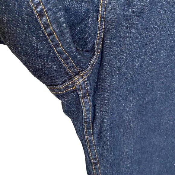 Cabelas Jeans Womens Size14 Blue Flannel Lined Straight Leg Dark Wash Flat Front - Picture 3 of 13